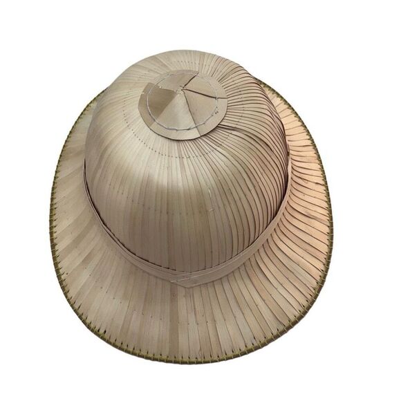 Vintage Hand Woven Colonial Explorer Straw Sun Hat OS Tan Traditional Gardening - Picture 6 of 9